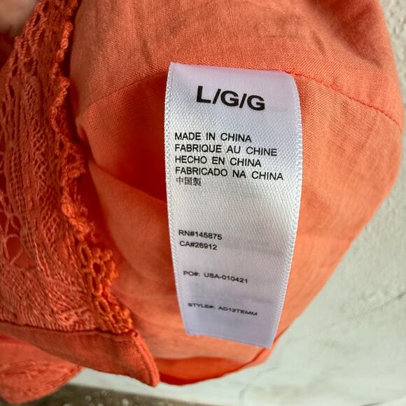 Amuse Society Shirt Dress Lace Button Front Short Sleeve Mini Modern Retro Large - Picture 6 of 8